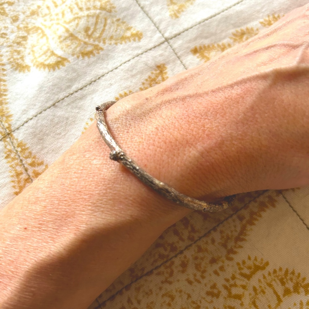 Sterling Silver Faux Bamboo Cuff